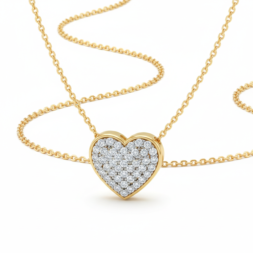 Forever Love Heart Necklace in Gold
