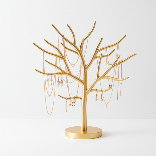 Elegant Jewelry Display Stand in Gold