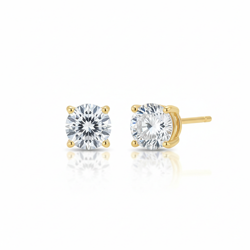 Classic Diamond Stud Earrings in Gold